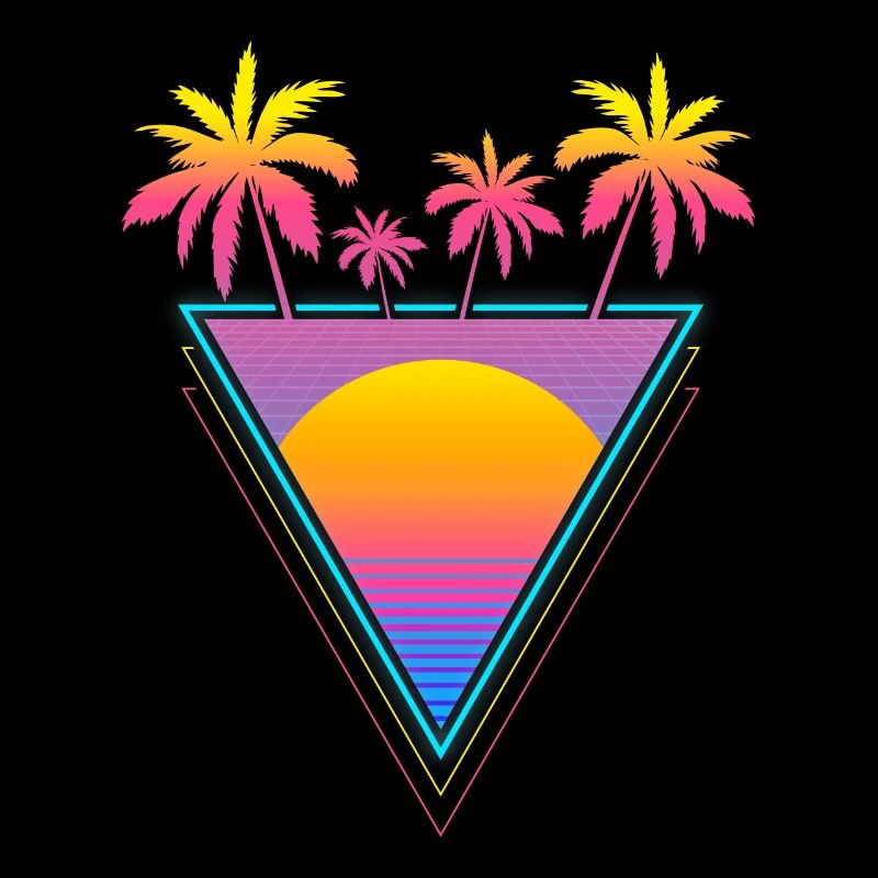 Vaporwave Aesthetic Retro Sunset Palm