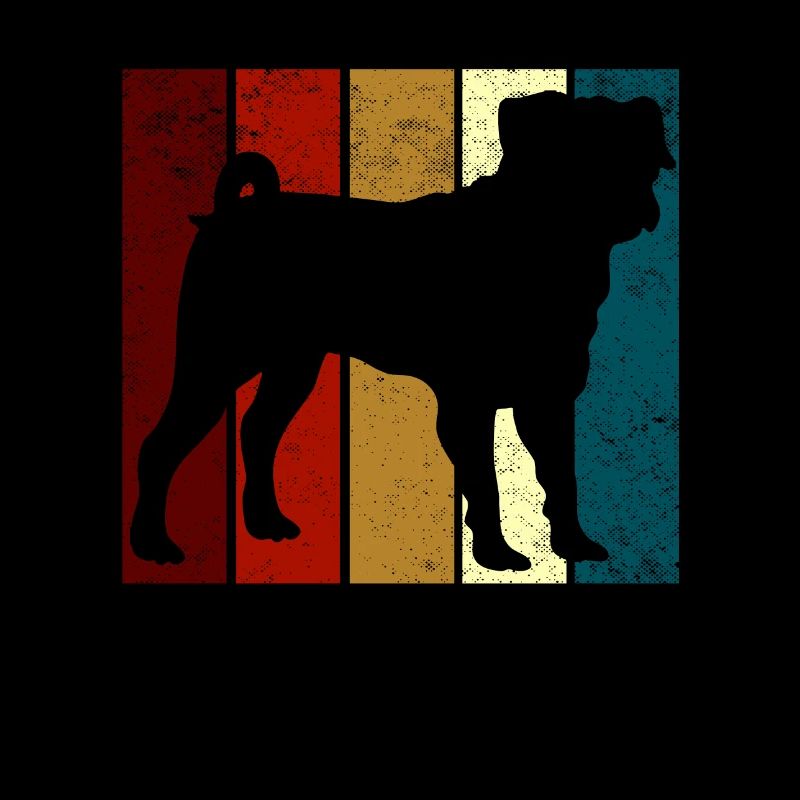 Retro Mops Hund Hundehalter Möpse