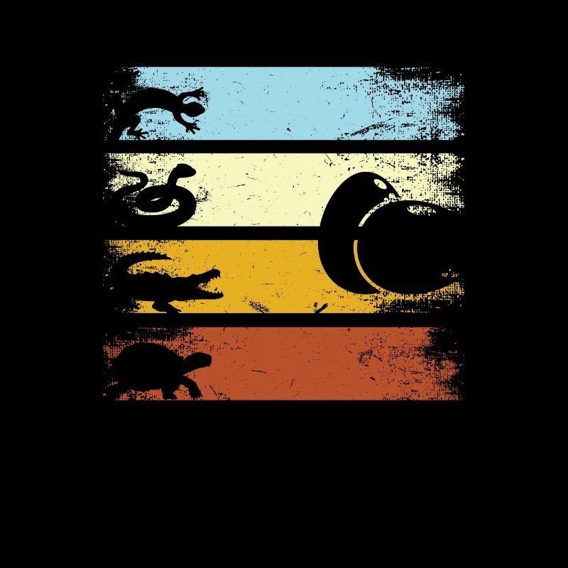 Retro reptiles snake turtle lizard