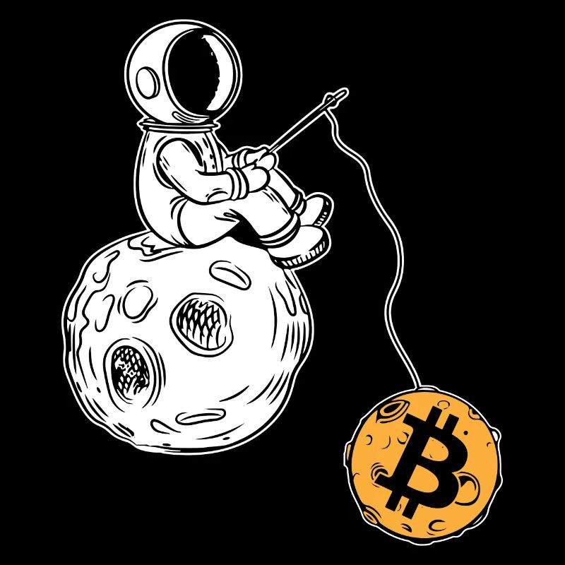 Bitcoin Astronaute Lune Krypto To The Moon