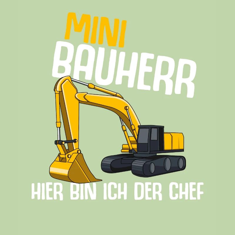 Bagger Kinder Bauherr Baustelle Junge Spruch