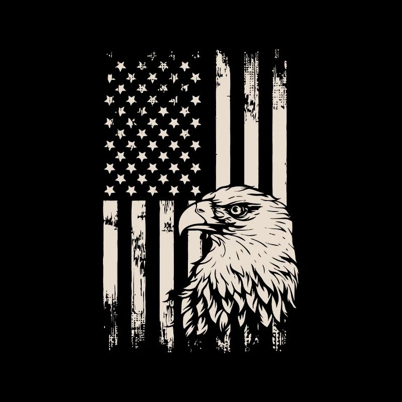 American Flag Eagle USA Distressed
