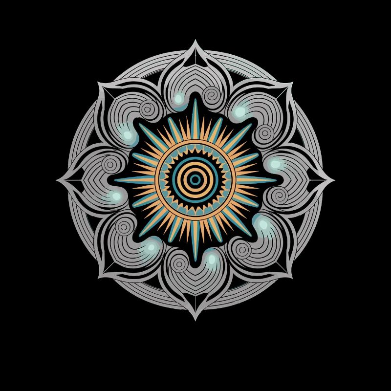 Mandala Sun with Spirals Artwork