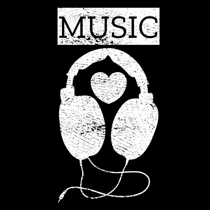 Kopfhörer Musik Herz Instrument Pop Rock Geschenk