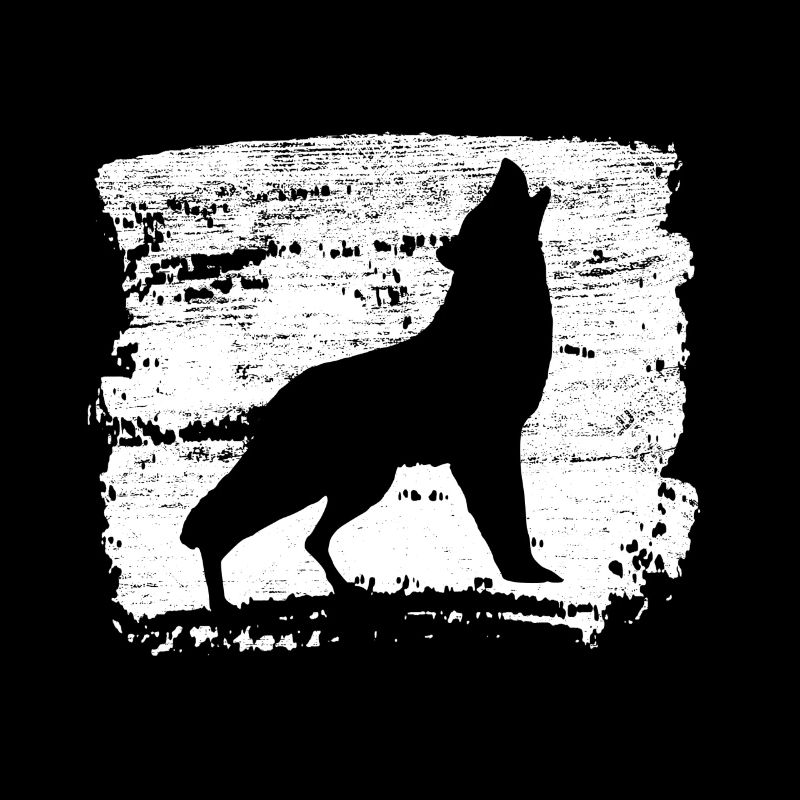 Heulender Wolf Silhouette Washed Grunge Geschenk