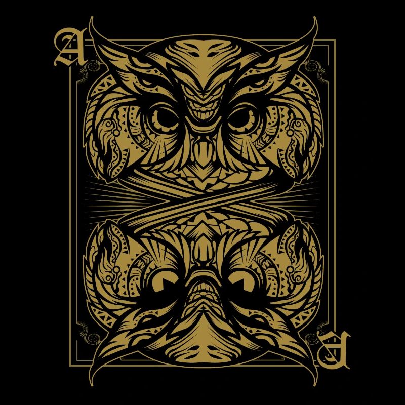 Cool owls playing card