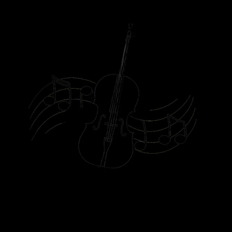 Cello music drawing score black notes