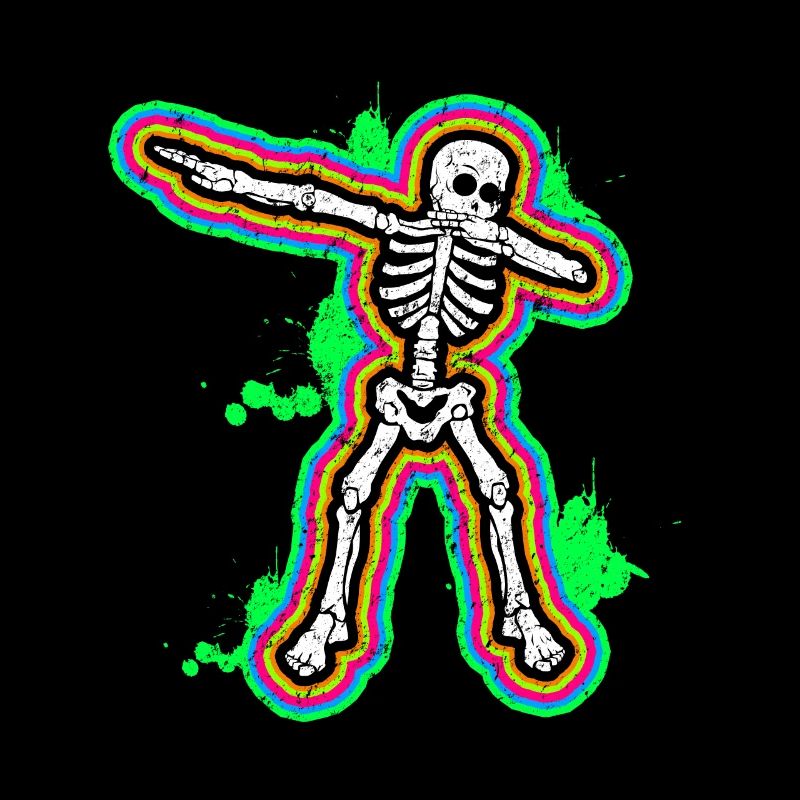 80s Neon Dab Dabbing Skeleton 80s 80s Dab Dance