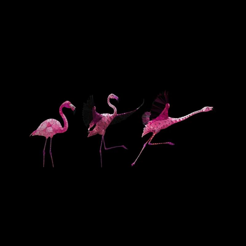 0035.4 Drei Polygon Flamingos (farbe gespiegelt)