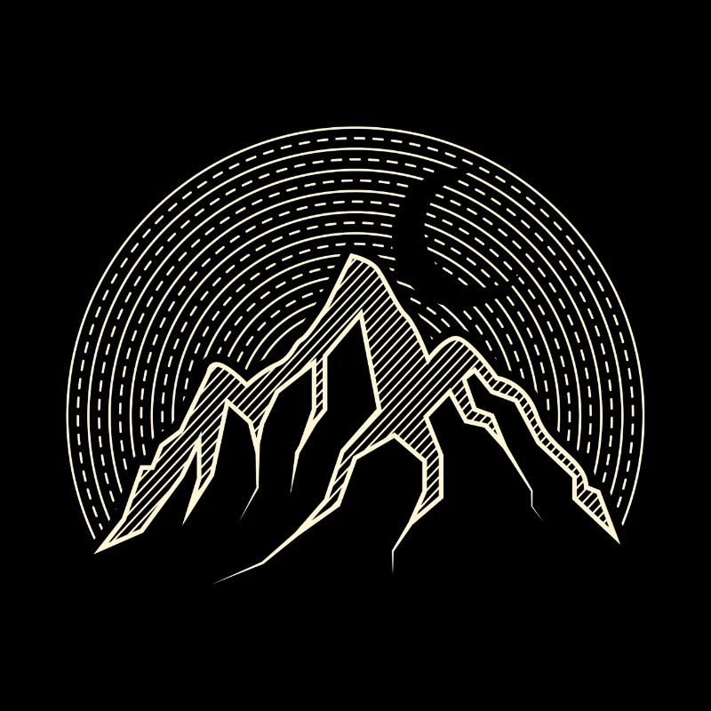 Cadeau d'illustration abstraite de camping de montagne