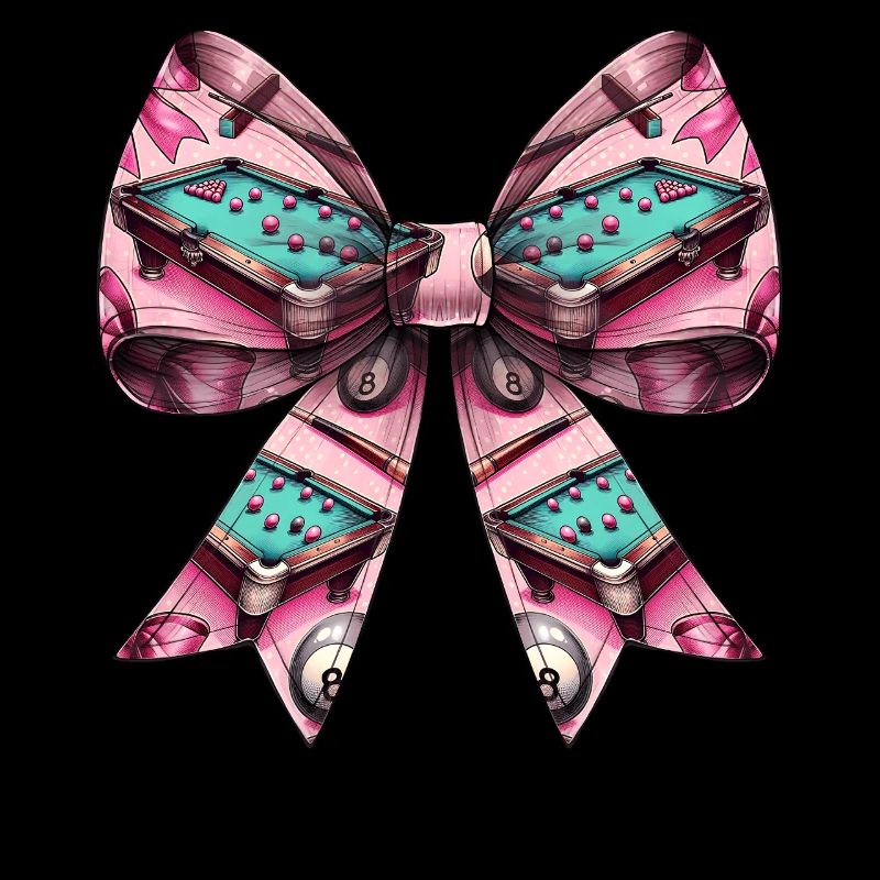 Coquette Bow Billard Pool Tisch Queue Kugeln