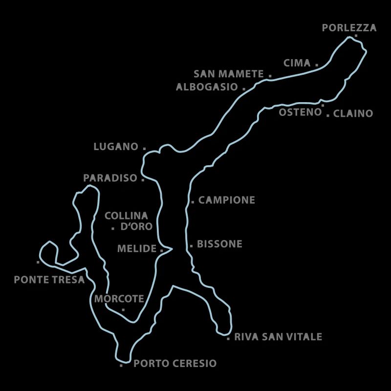 lago di lugano - LUGANER SEE mit Orten