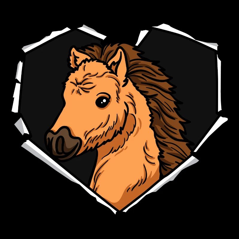 Pony Crack Torn Hole Heart Pony Face