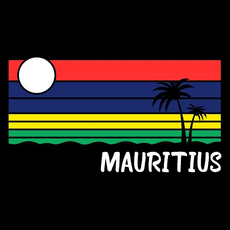 Mauritius Holiday Palm Trees Vintage Design Idea