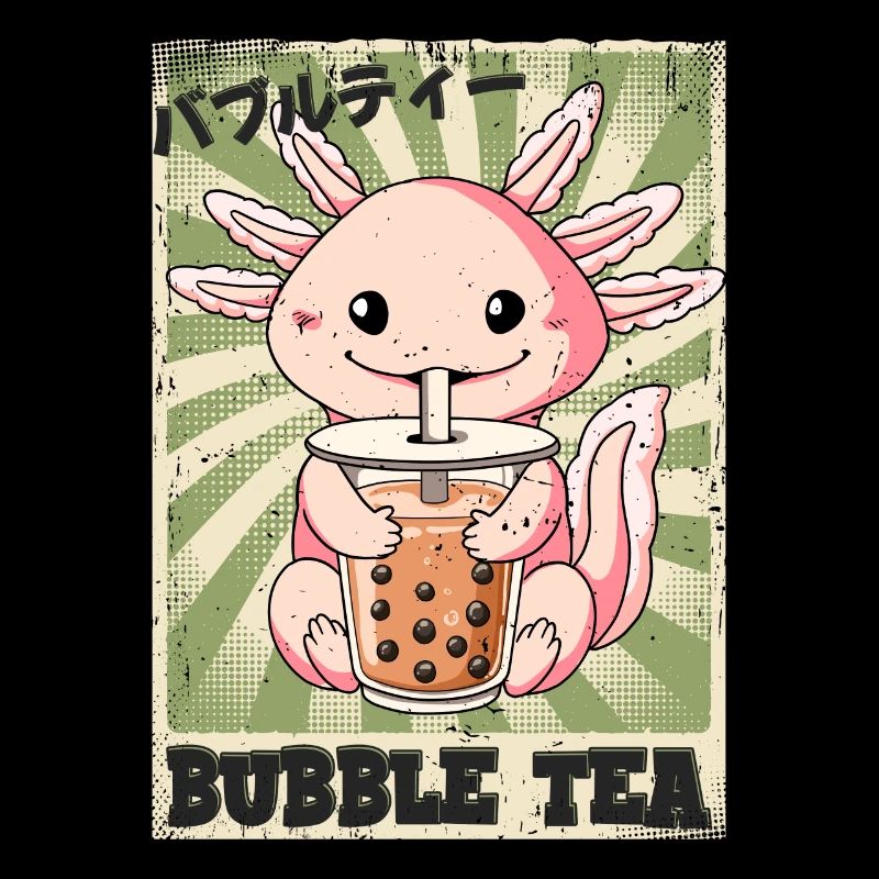 Boba Tea Axolotl Bubble Tea
