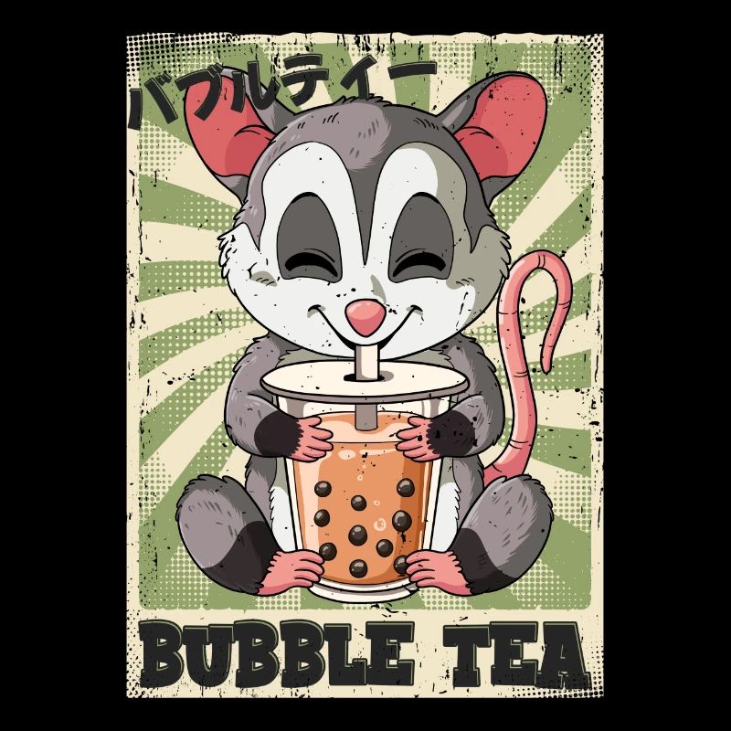 Boba Tea Opossum Bubble Tea