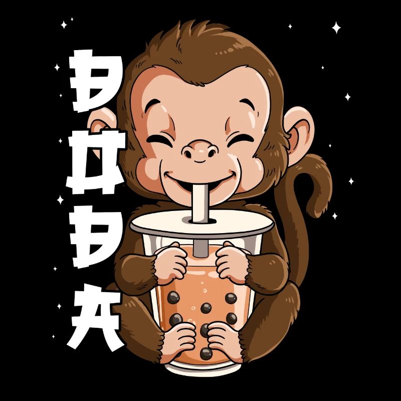 Boba Tea Monkey Bubble Tea