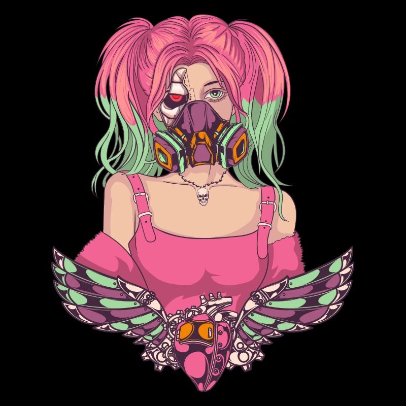 Cyborg Anime Mädchen Cyber Punk Cyber Ästhetisches
