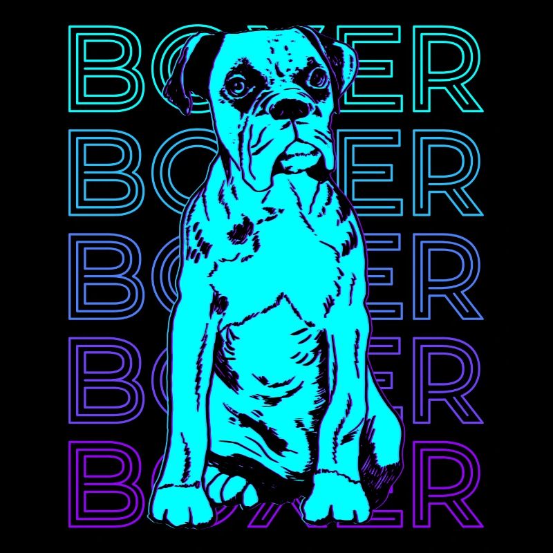 Boxer Hund Retro Geschenk