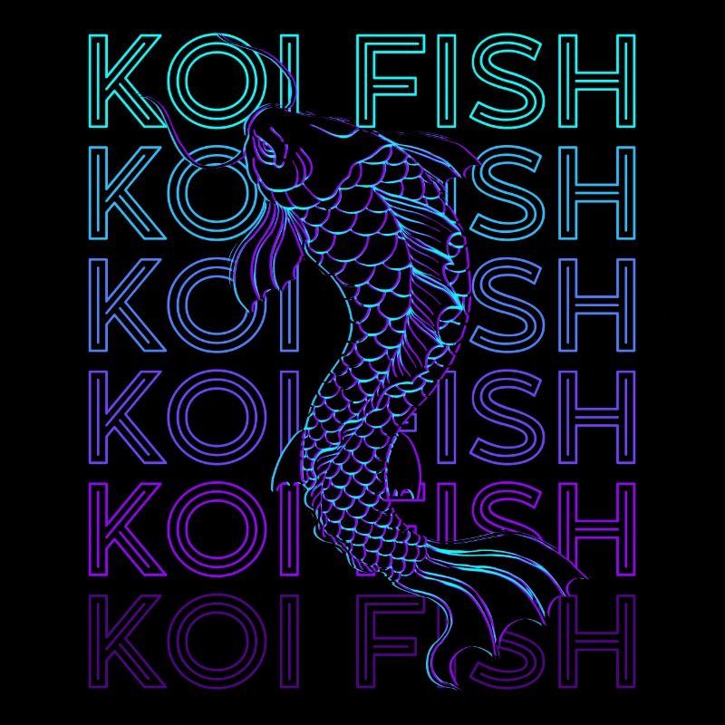 Koi Fish Carp Poisson Japonais Rétro