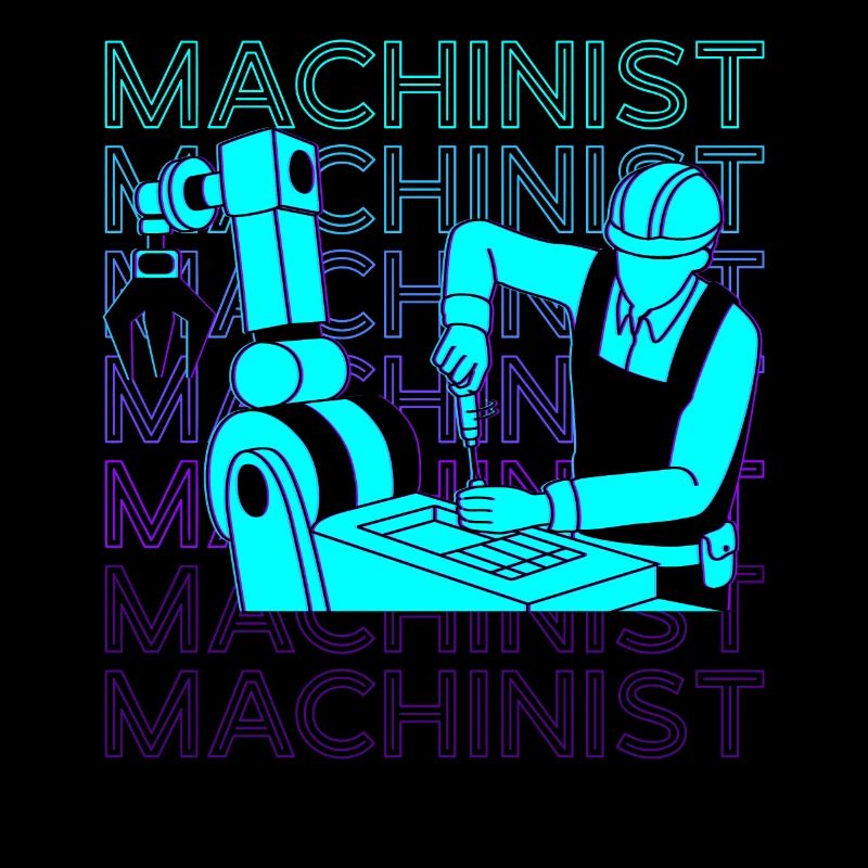 Opérateur de machine de découpe Cnc Opérateur de machine Retro