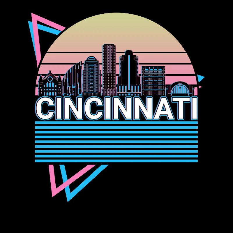 Cincinnati City Skyline Cityscape Rétro