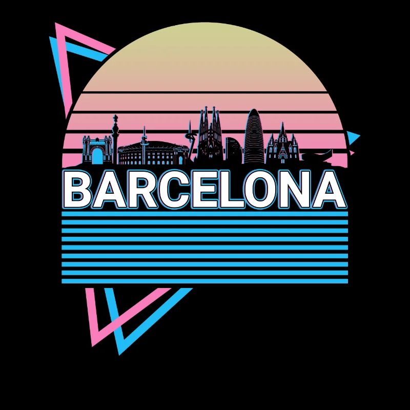 Barcelone City Skyline Cityscape Rétro