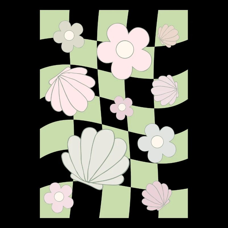 Danish Pastel Aesthetic Flower Shell Abstrak