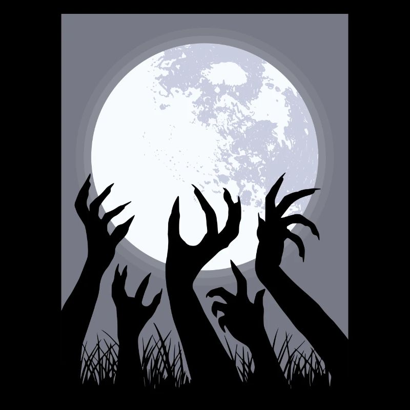 Zombiecore Aesthetic Zombie Full Moon