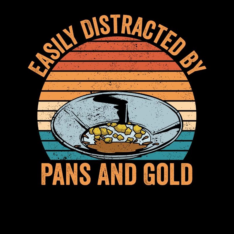 Funny gold panning slightly distracted by pan