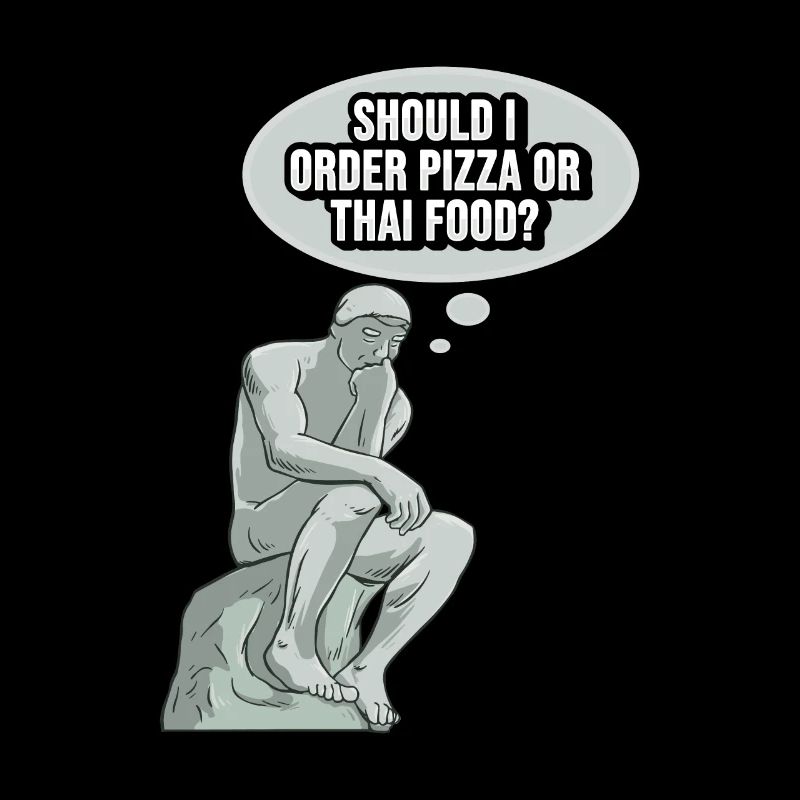 Denker Statue Pizza Design für einen Philosophen