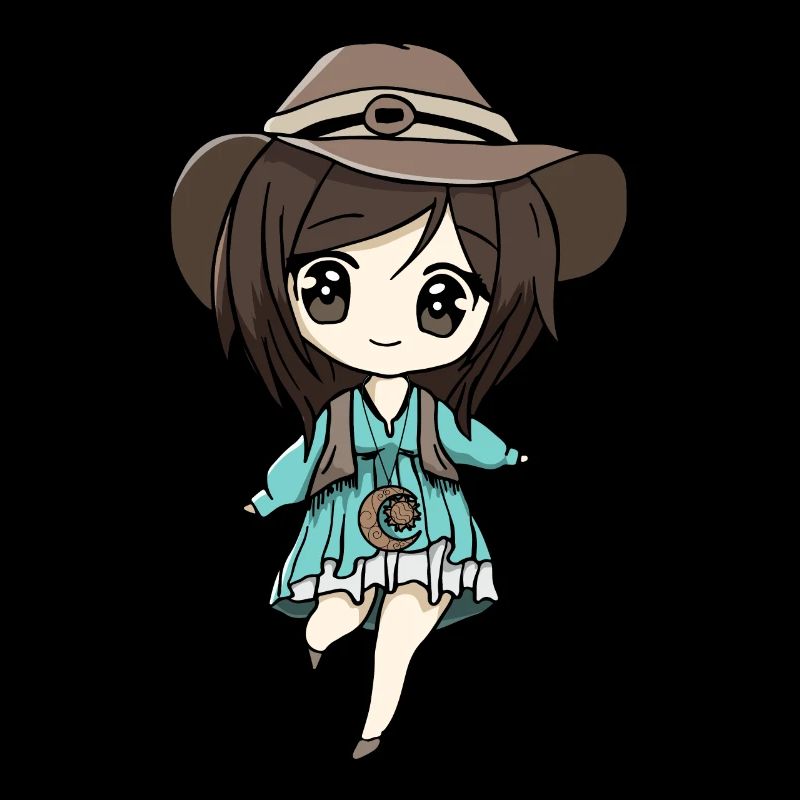 Bohème Esthétique Anime Fille Chibi Celestial