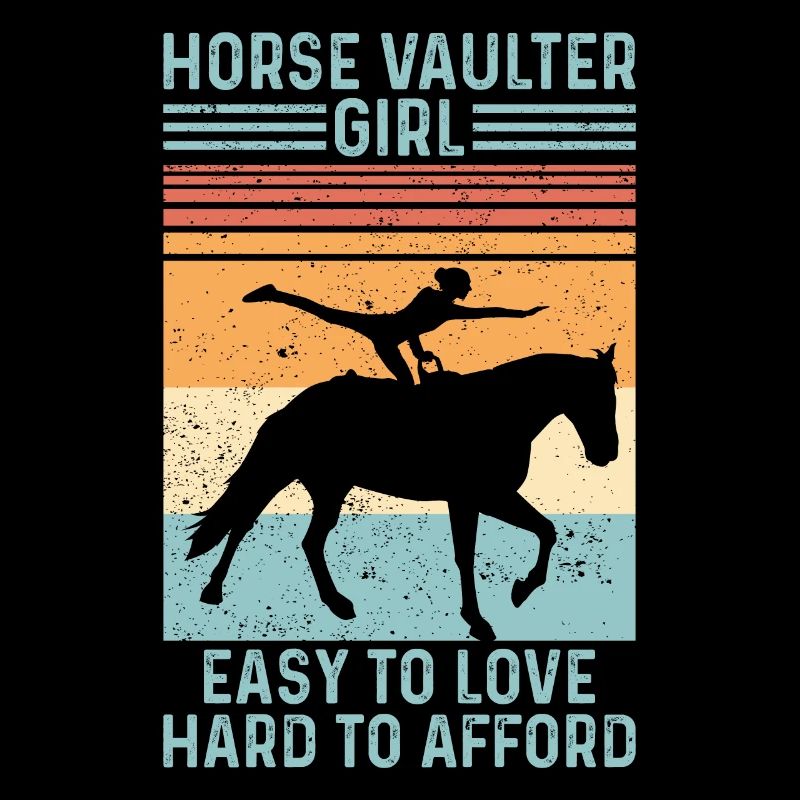 Pferd Voltigierer Mädchen Pferd Voltigieren Retro
