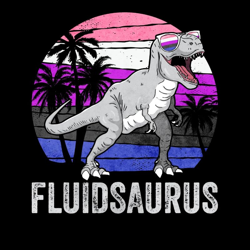 Gender Fluid Pride Flag Dinosaur Trex LGB