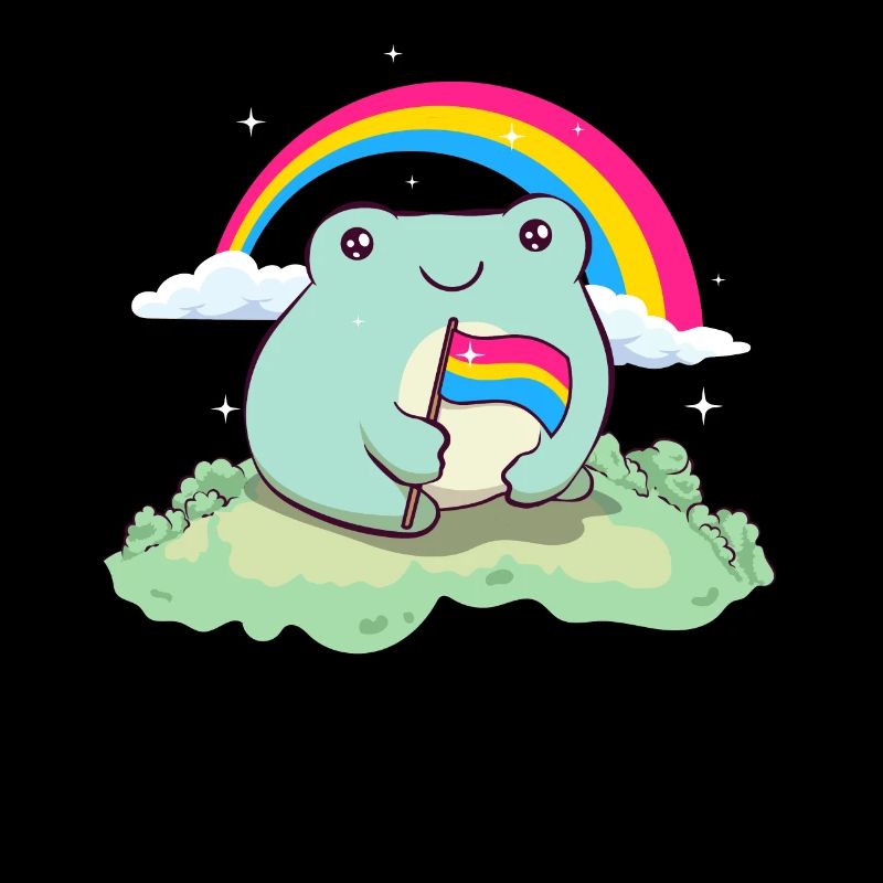 Pansexual Pride Pan Flag Mignon Grenouille Subtil