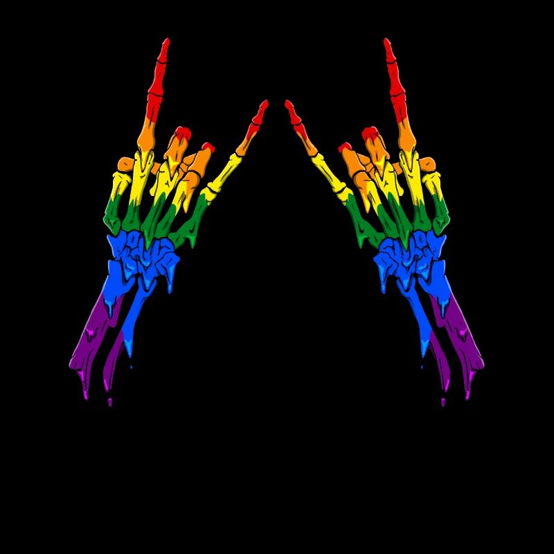 Gay Pride Rainbow Flag Devil Horn Ske