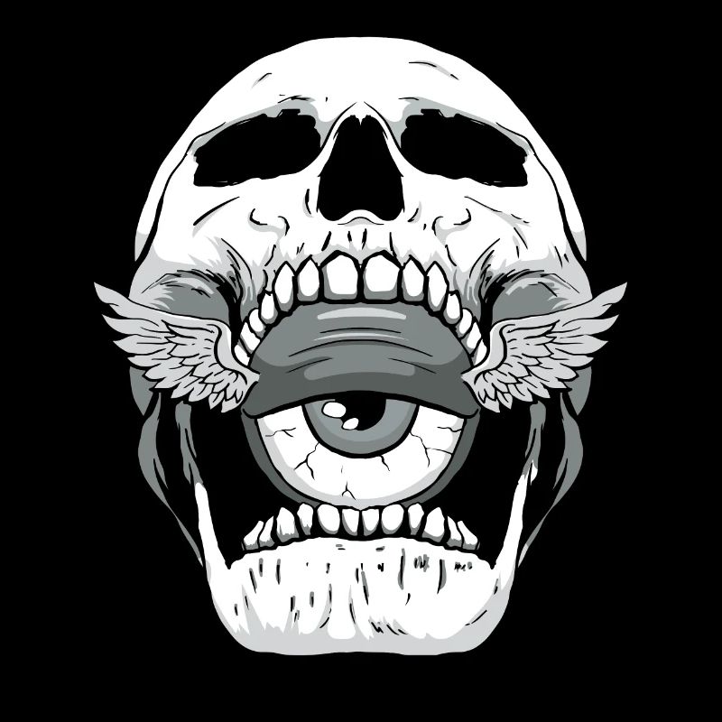 Weirdcore Ästhetischer Totenkopf Augapfel