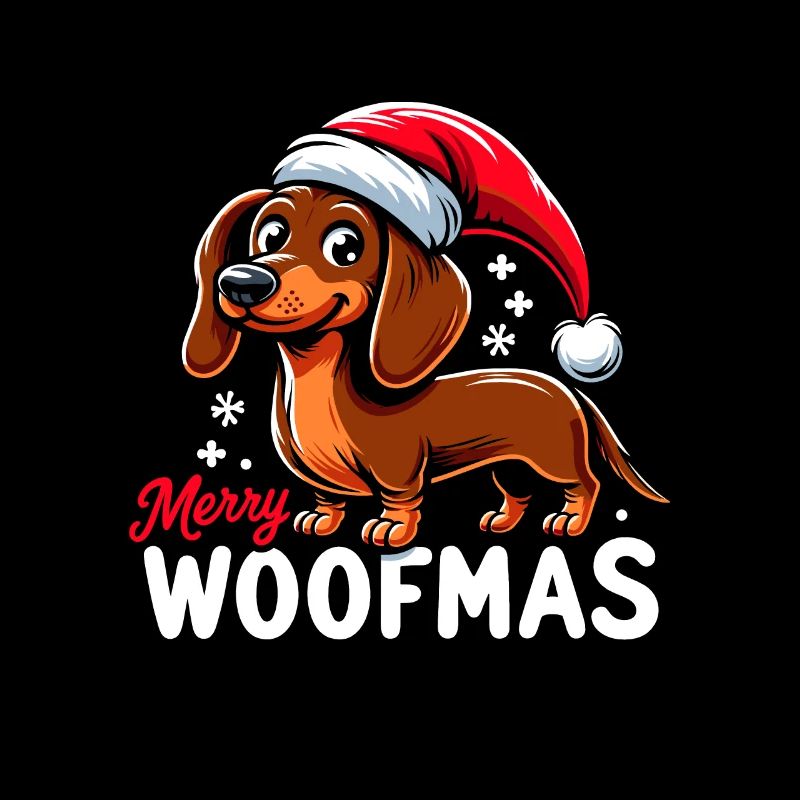 Chien de Noël Merry Woofmas Noël Teckel
