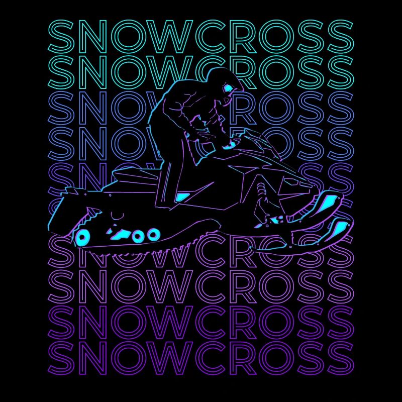 Snowcross Snowmobile Snowmobiling Retro