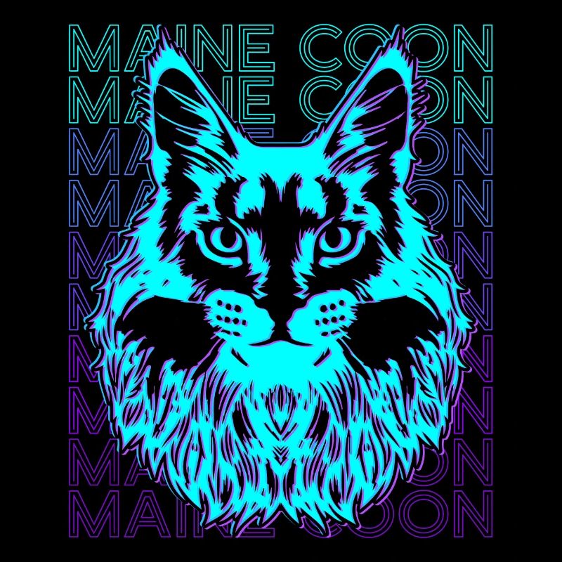 Maine Coon Chat Rétro