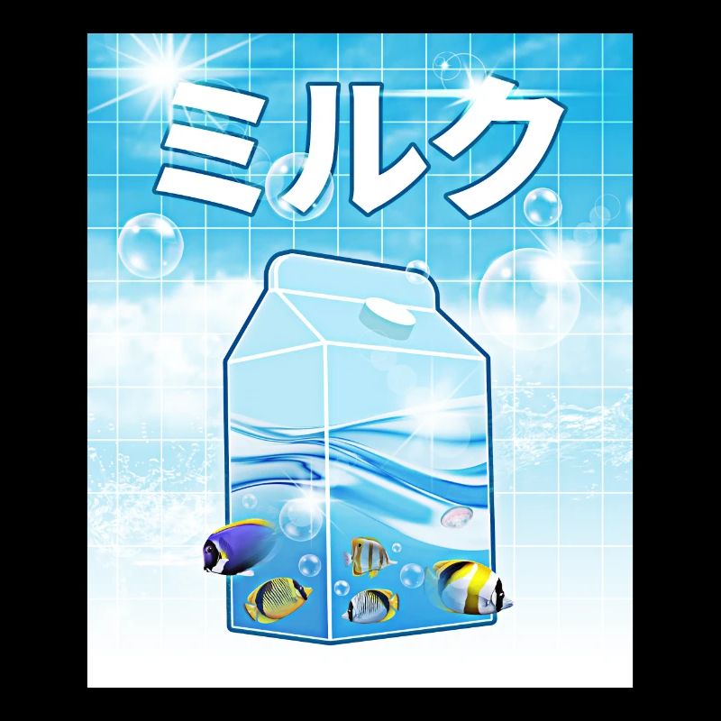 Frutiger Aero Aesthetic Tech Kawaii Milk Underwater