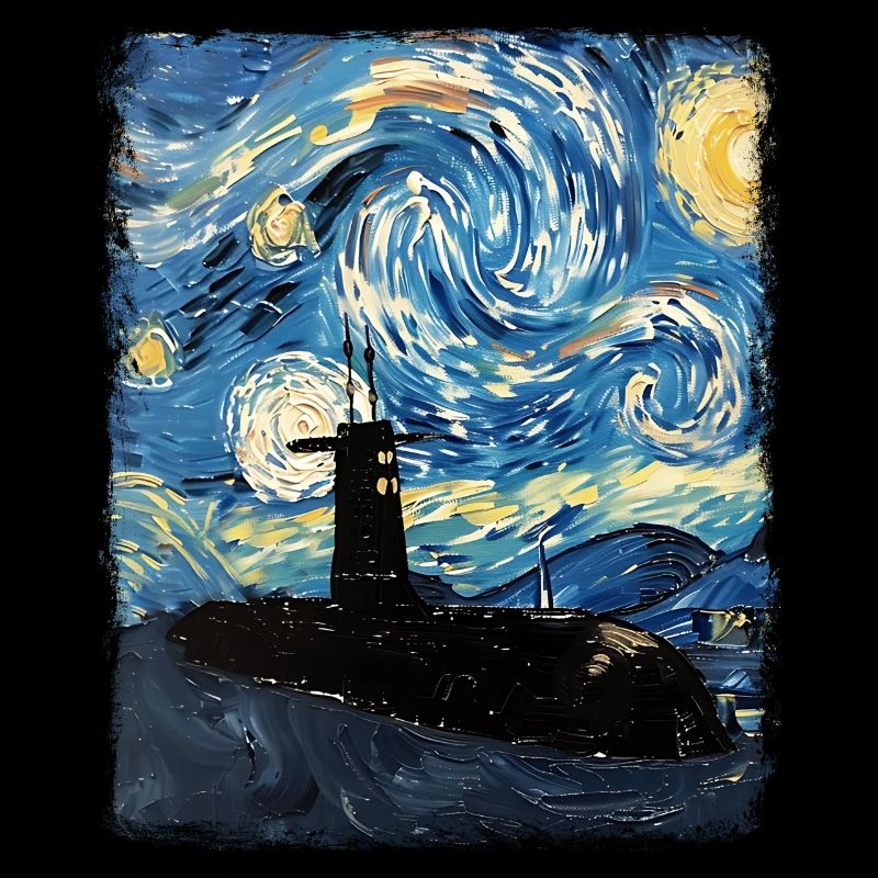 U-Boot Submariner Veteran Sternennacht Gemälde