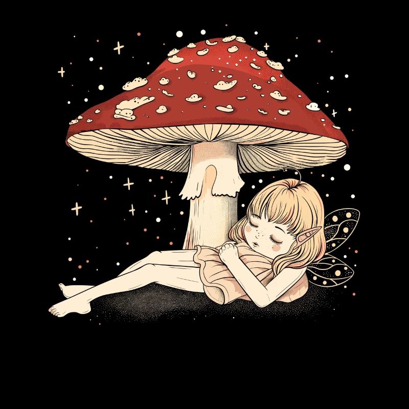 Cottagecore Esthétique Sleeping Fairy Champignon Witchy