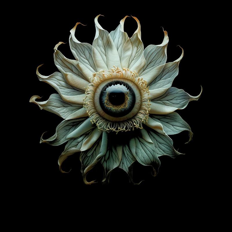 Esthétique Weirdcore Fleur Globe oculaire humain