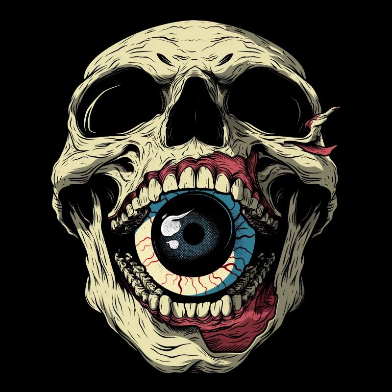 Esthétique Weirdcore Crâne Globe oculaire Creepy S