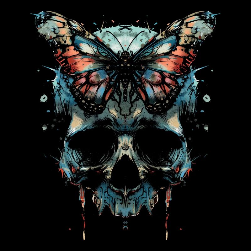 Weirdcore Aesthetics Skull Butterfly Strangeco