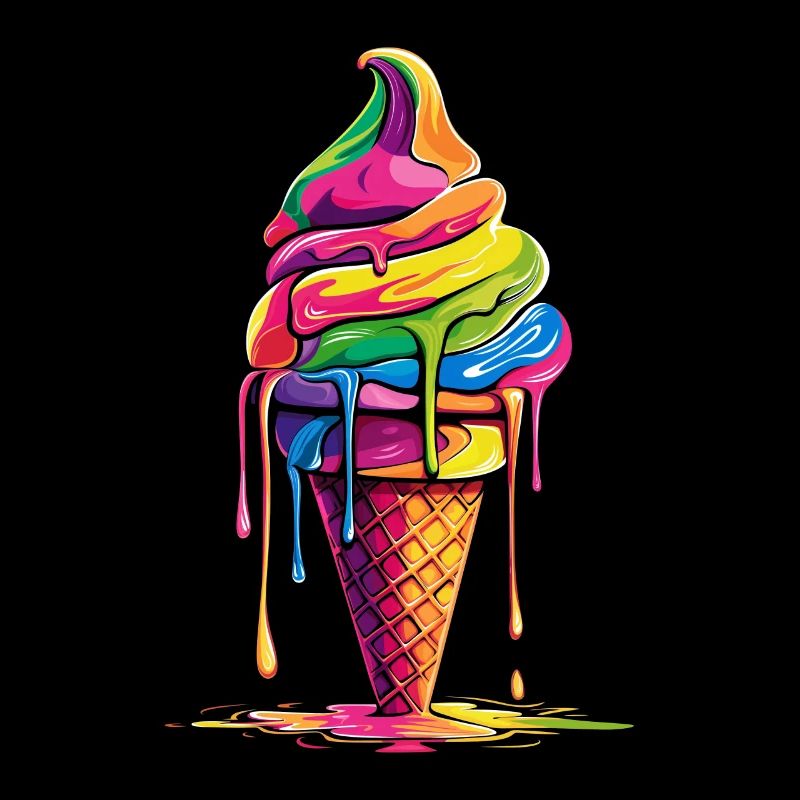 Cornet de crème glacée Popart