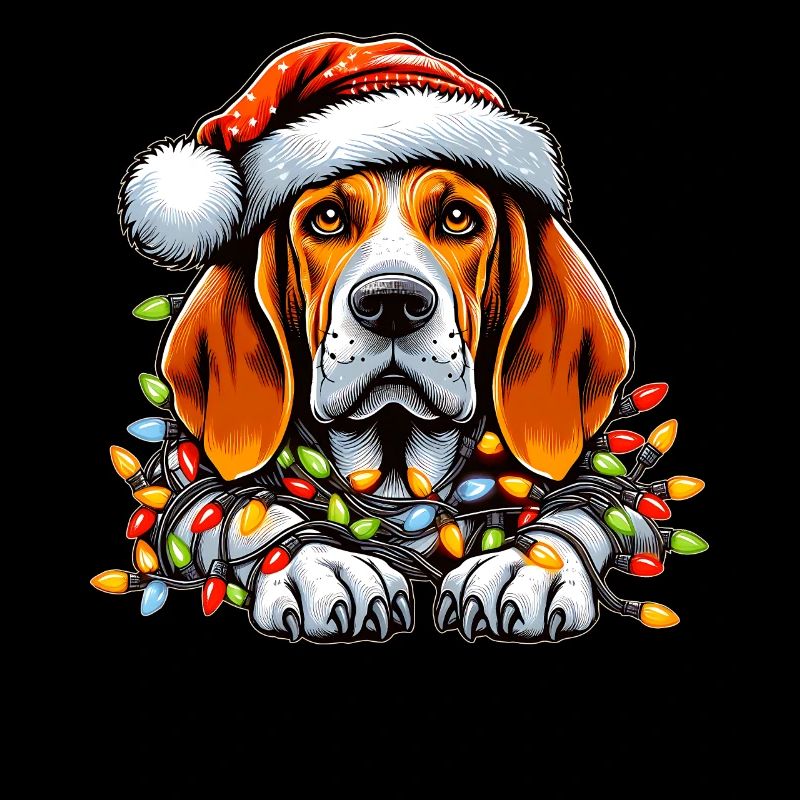Coonhound Chien Chapeau de Noël Noël