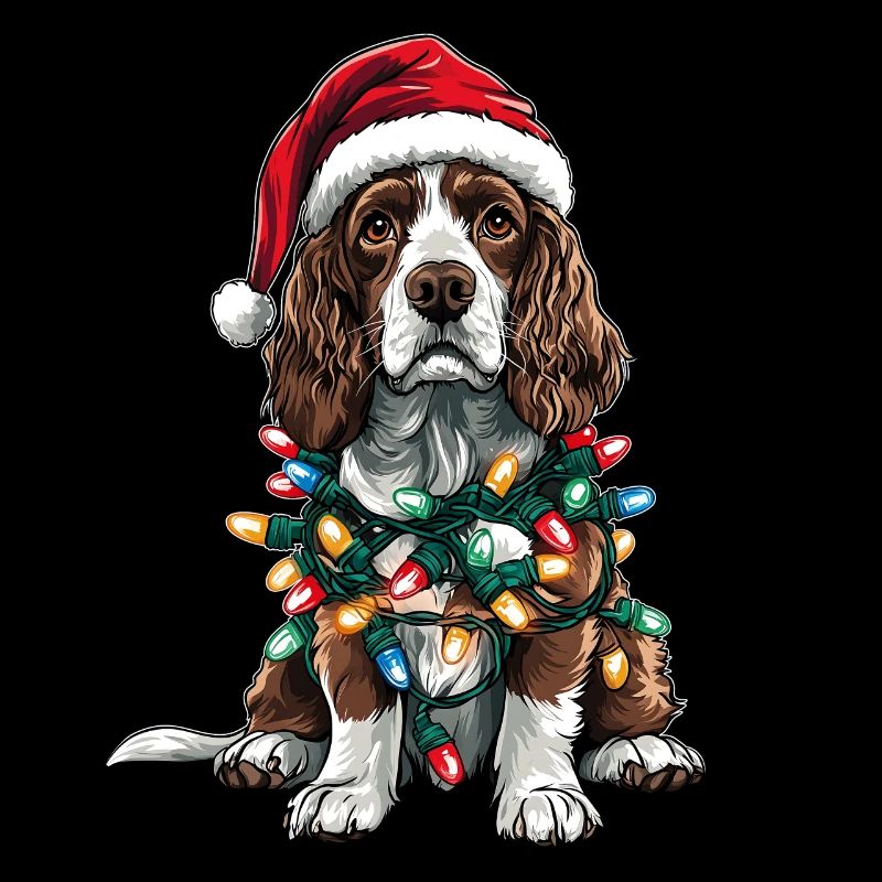 Springer Spaniel Chien Père Noël Noël