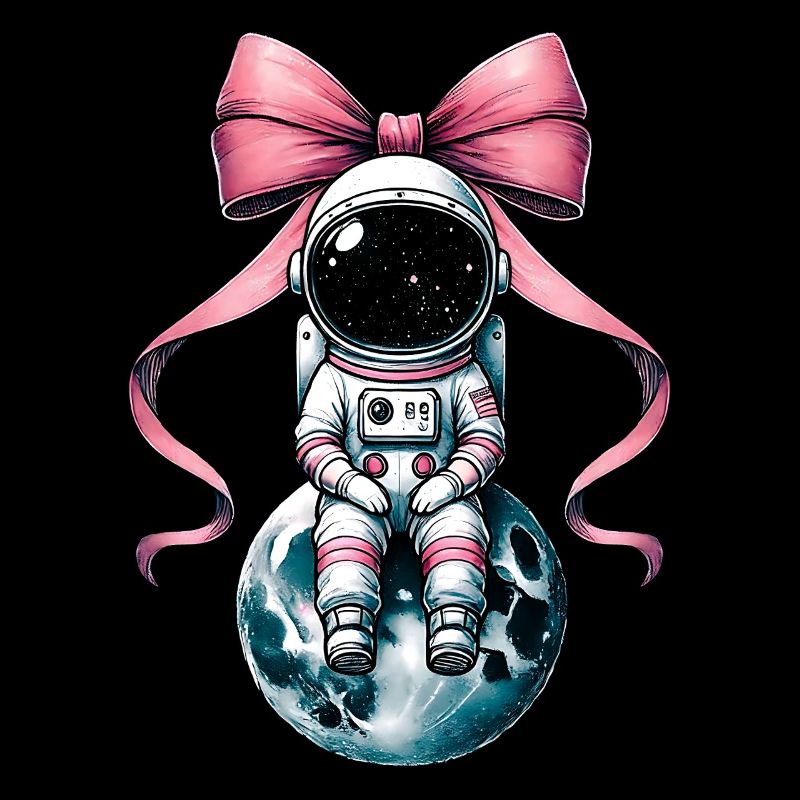 Coquette Bow Astronauta Spazio Nastro Rosa Mamma